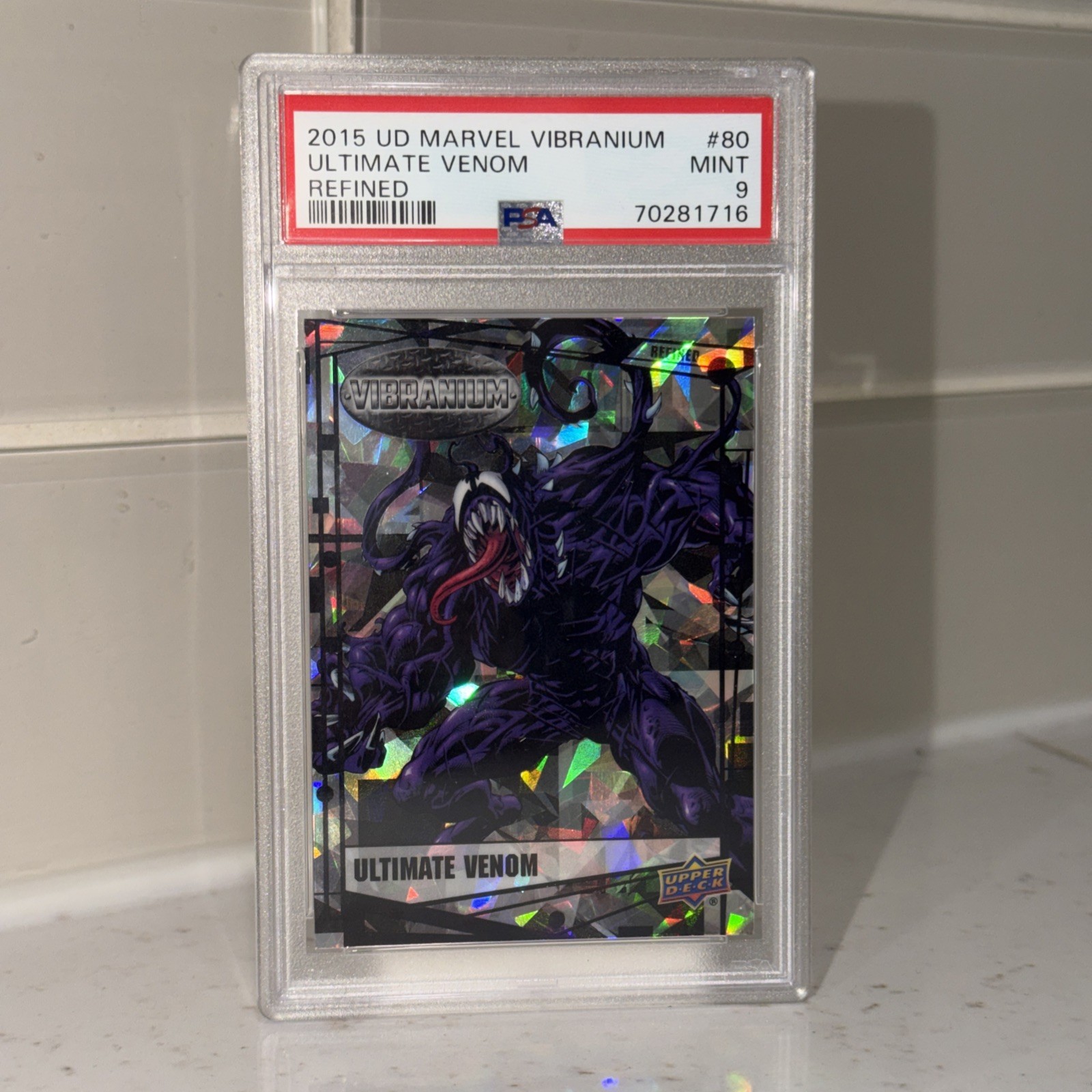 Marvel Vibranium 2015 Ultimate Venom refined #99/99 OMEGA PSA 9 RARE BOOKEND
