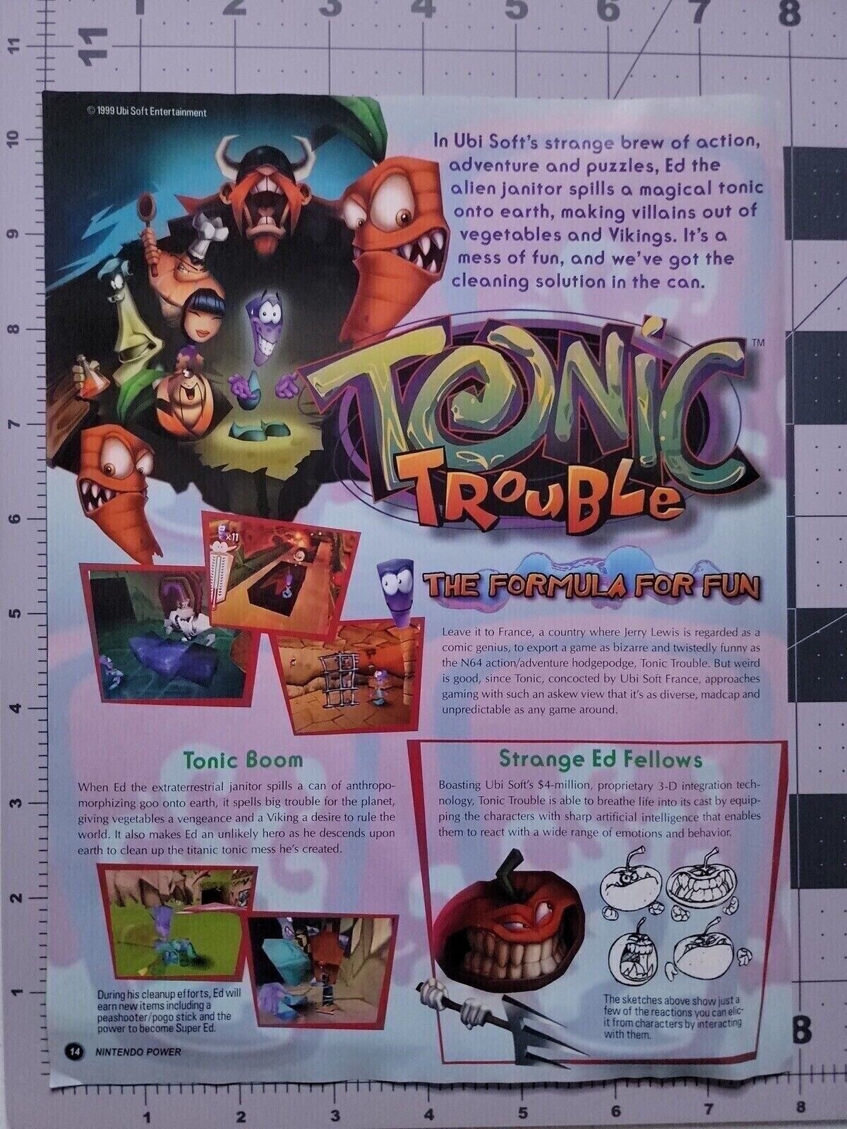 Tonic Trouble Advertisement Original Print Ad / Poster Game Promo Art