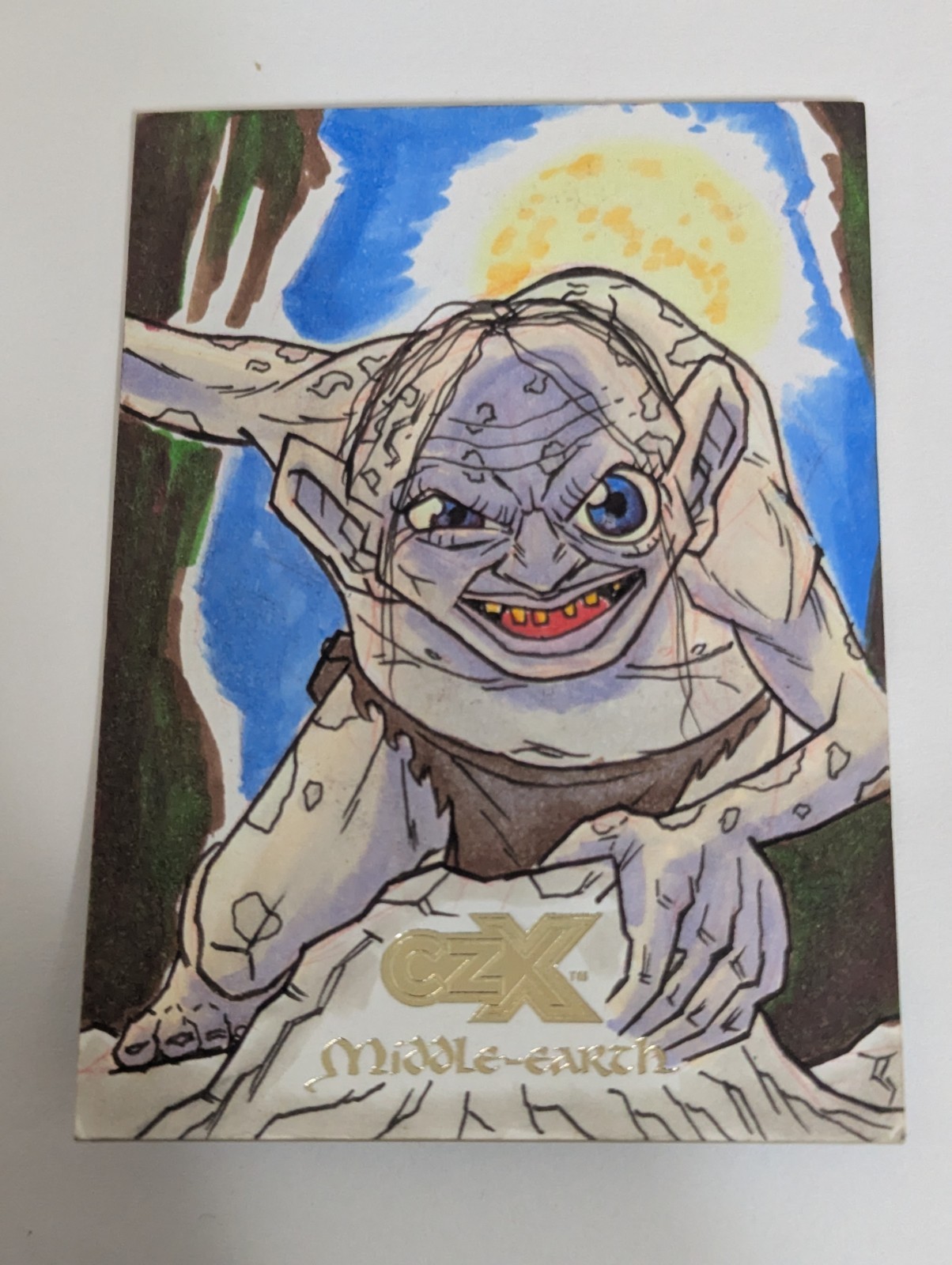 2022 Cryptozoic CZX Middle Earth Gollum AUTO Sketch Card by Cris Gadelha 1/1