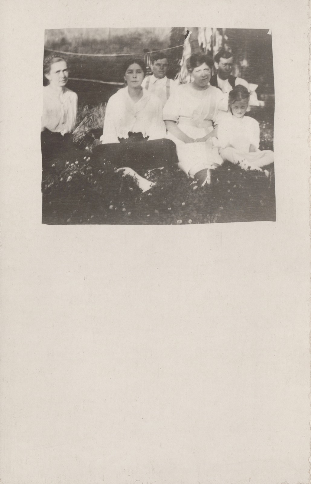 RPPC Family Group Portrait Outdoors Postcard c1910 Divided Back Unused
