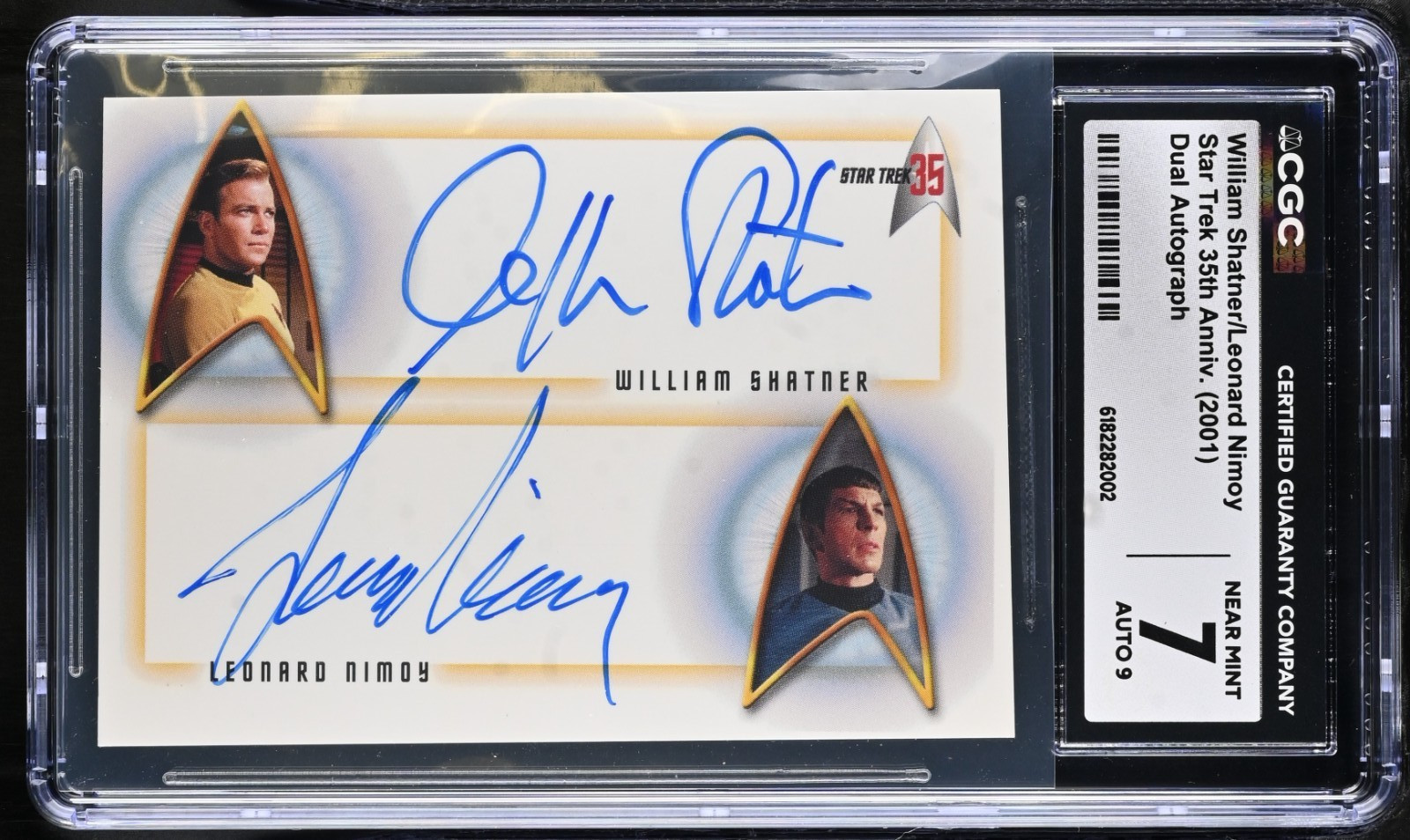 2001 Star Trek 35th Anniversary WILLIAM SHATNER & LEONARD NIMOY Autograph CGC