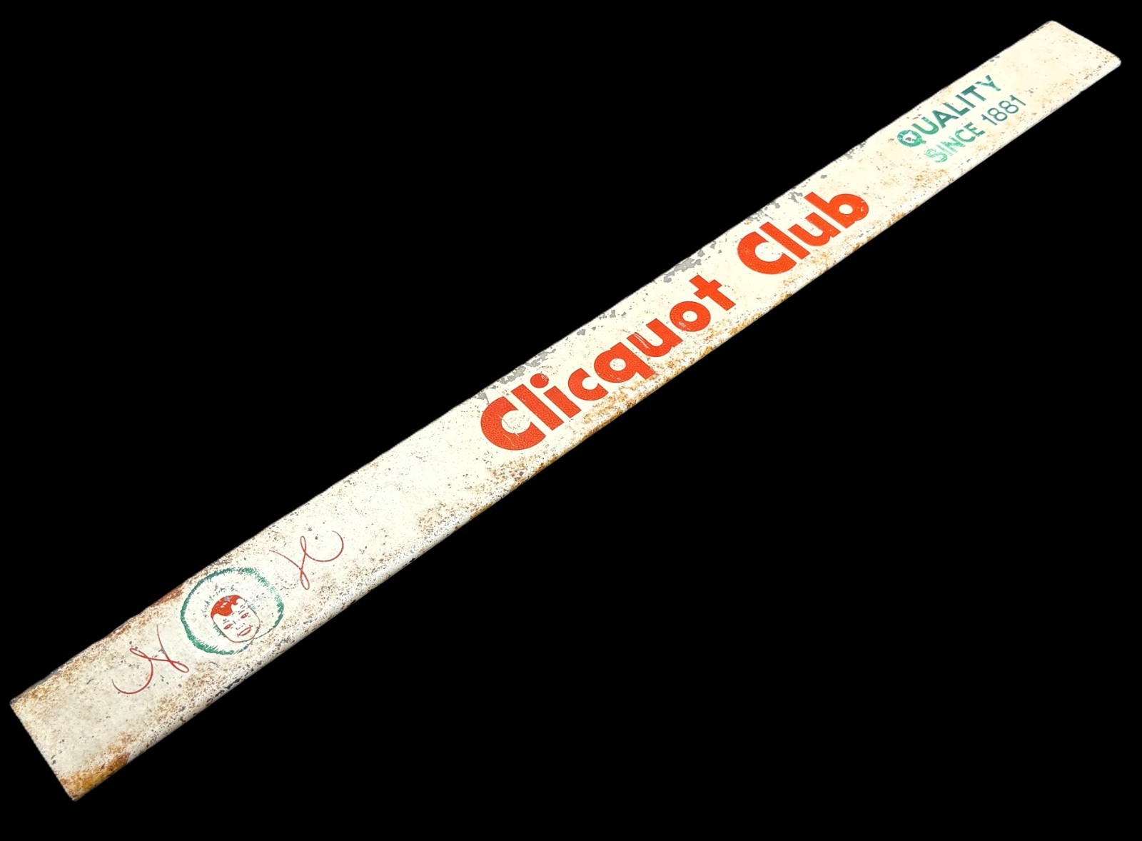 Vintage Original 1950\'s Metal Tin DOOR PUSH SIGN CLICQUOT CLUB Cola Soda 26.5\