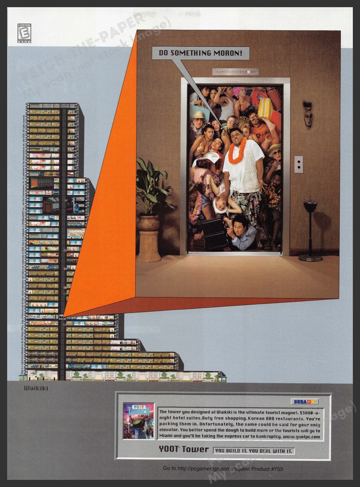 1999 Yoot Tower Video Game Print Advertisement (Elevator) 