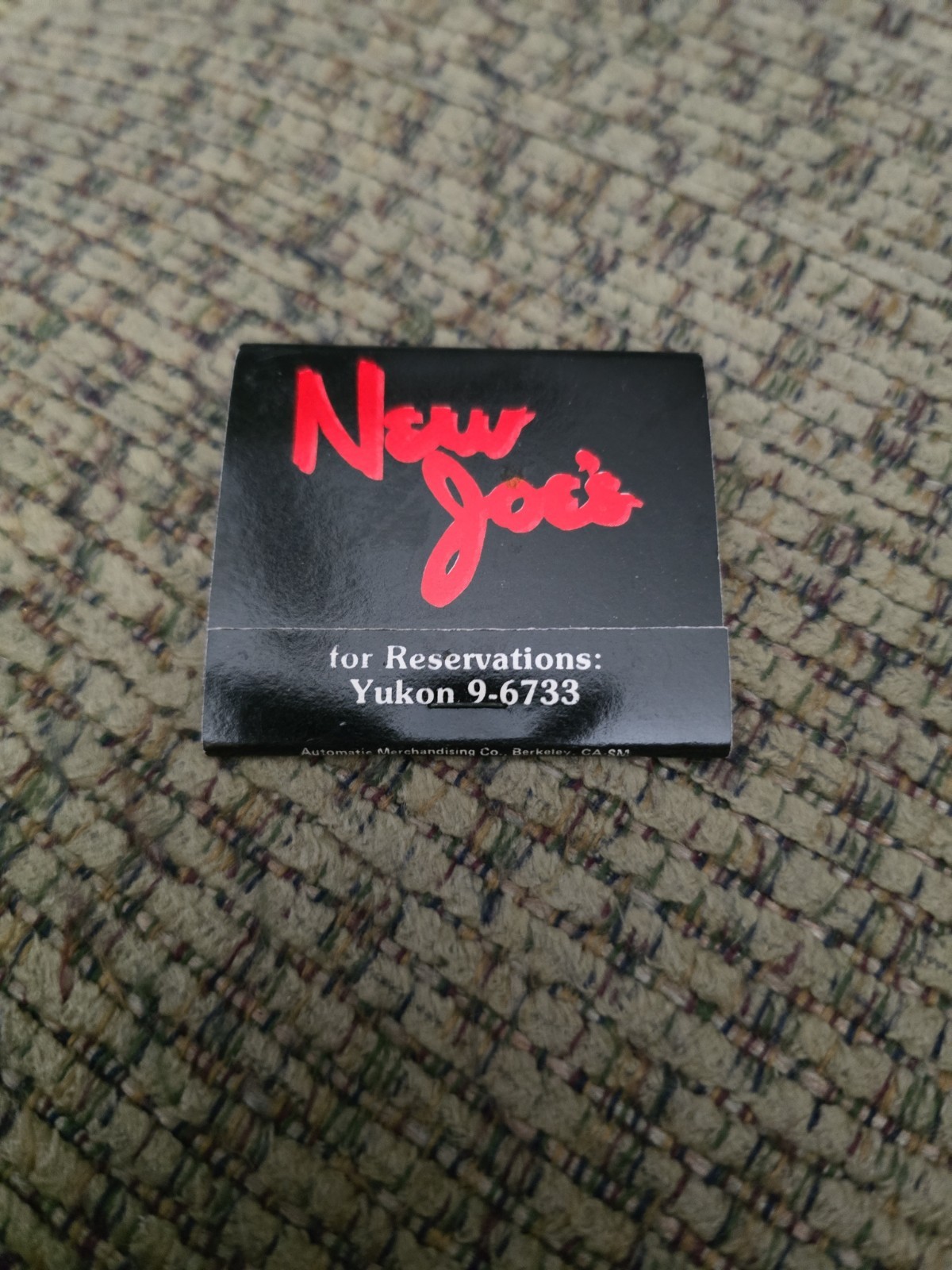 VINTAGE 1985 NEW JOE'S ITALIAN CUISINE SAN FRANCISCO MATCHBOOK
