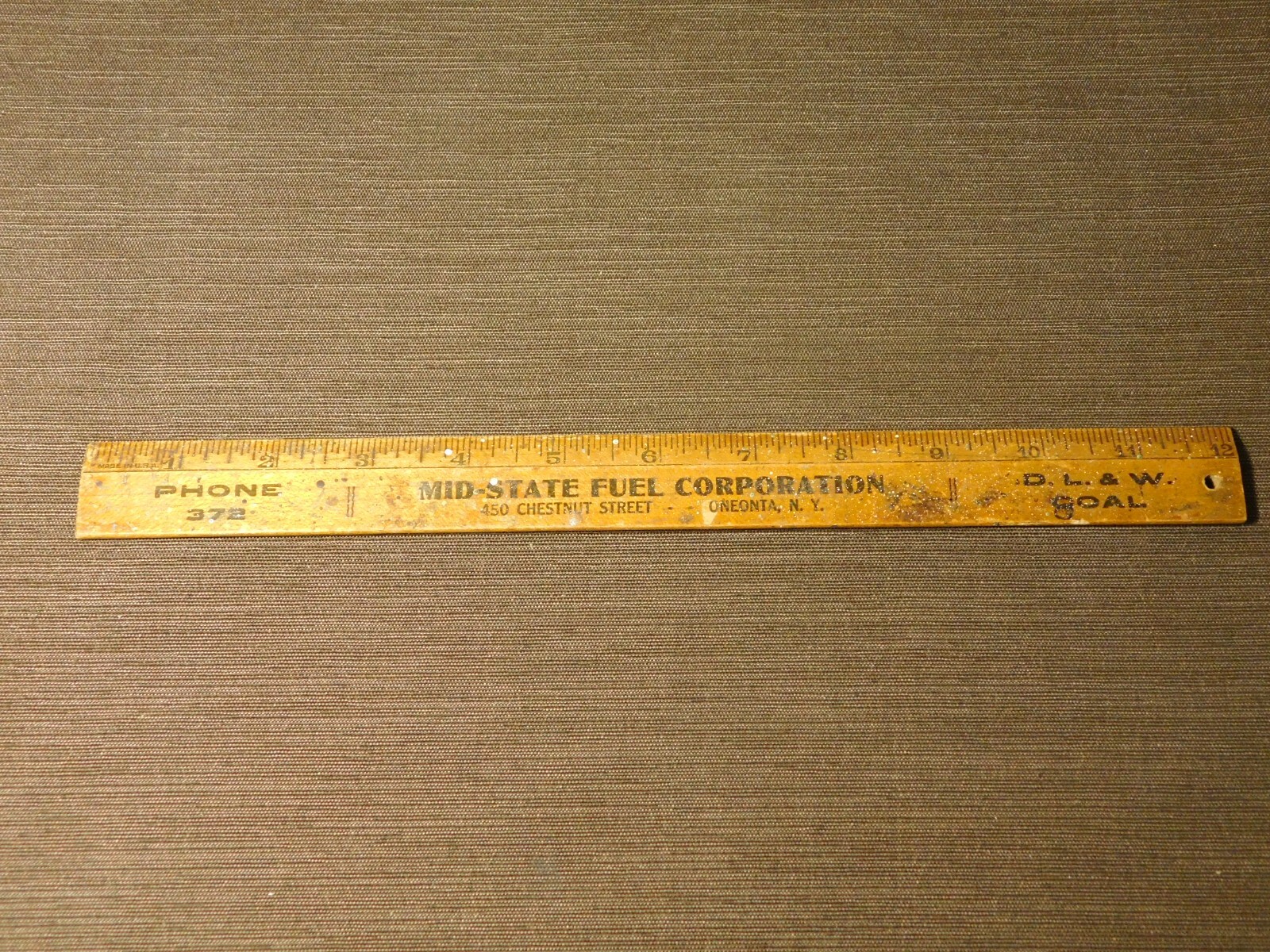 VINTAGE MID STATE FUEL CORP ONEONTA NY  D L & W COAL WOOD RULER
