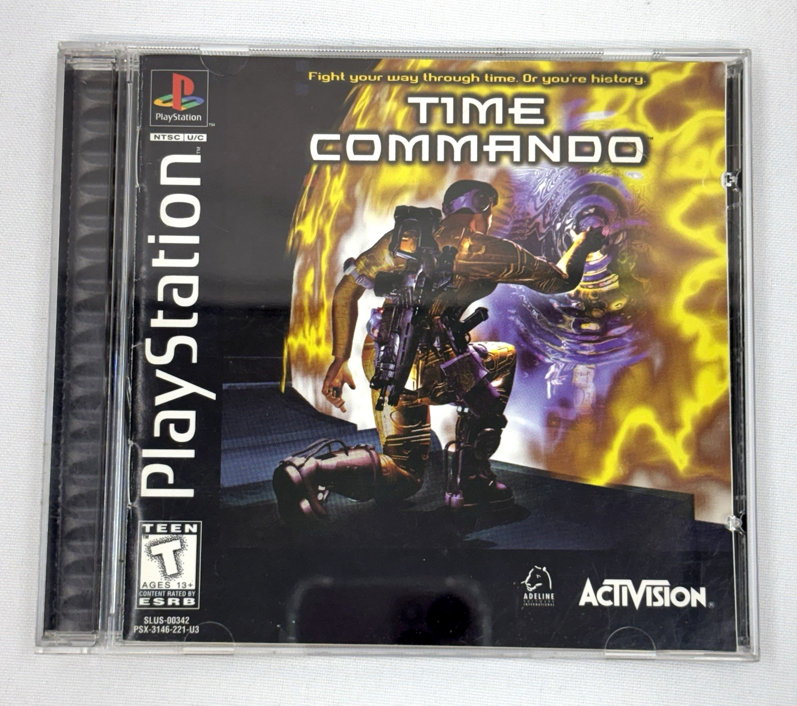 Authentic Playstation 1-Time Commando with Manual-Rated T for Teen-Tested/Works