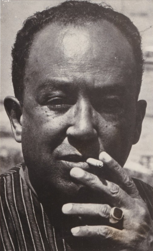 1955 Press Photo Harlem Renaissance Poet and Social Activist Langston Hughes