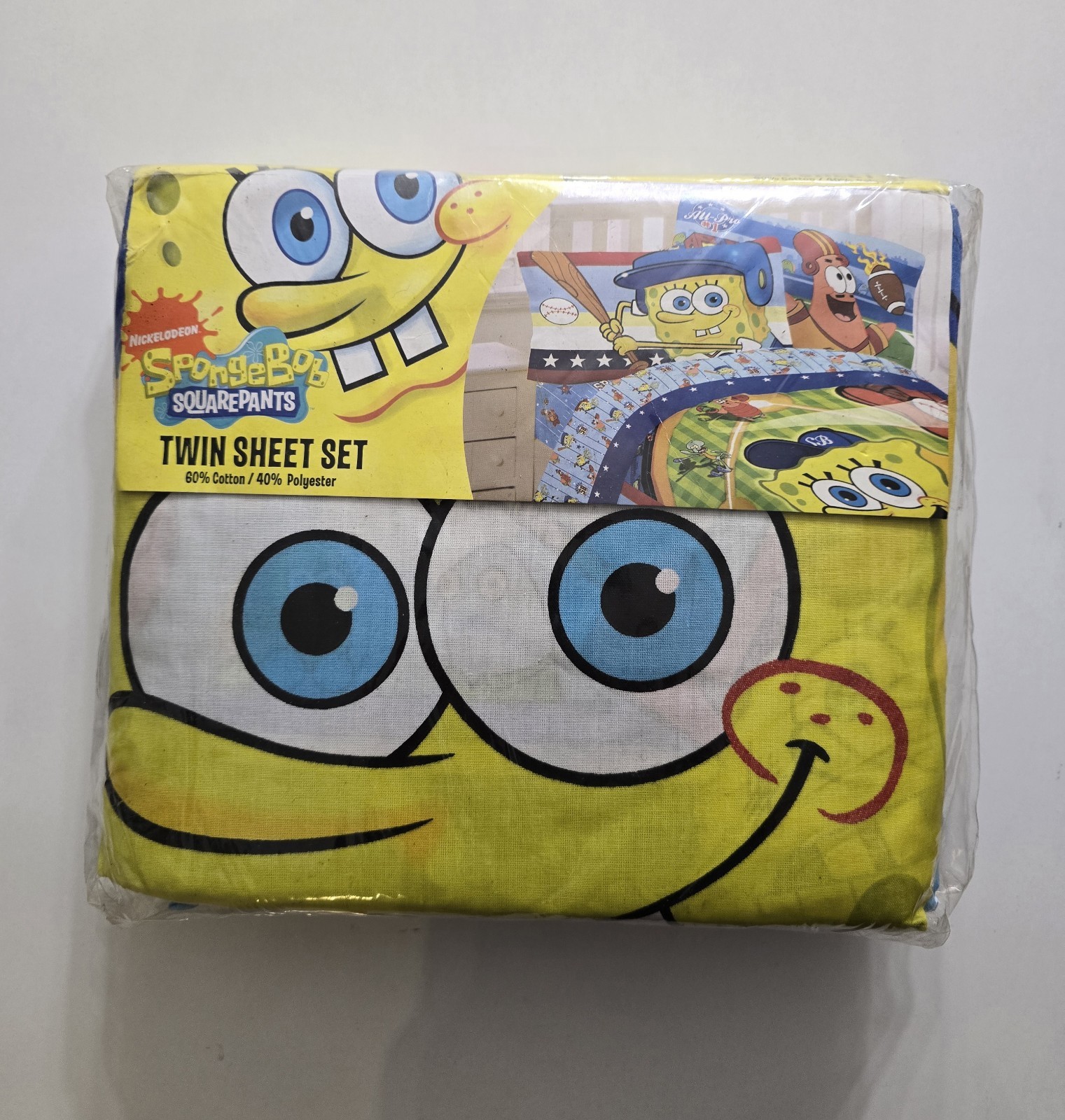 Vintage SpongeBob Sports SquarePants 3 Piece Twin Sheet Set 💥💥