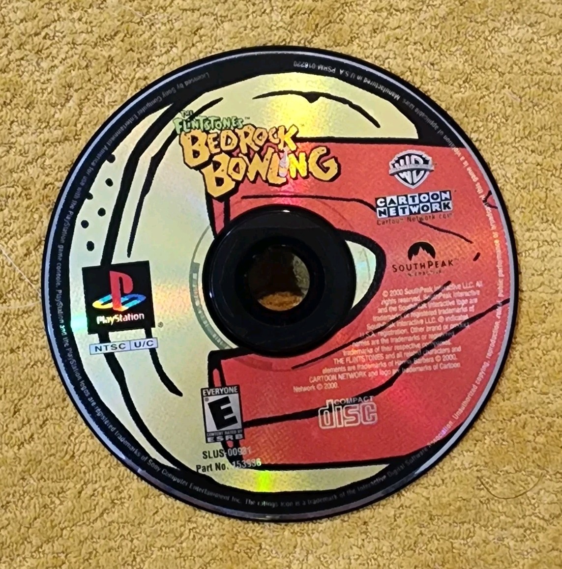The Flintstones: Bedrock Bowling (Sony PlayStation 1, 2000) PS1 DISC ONLY Tested