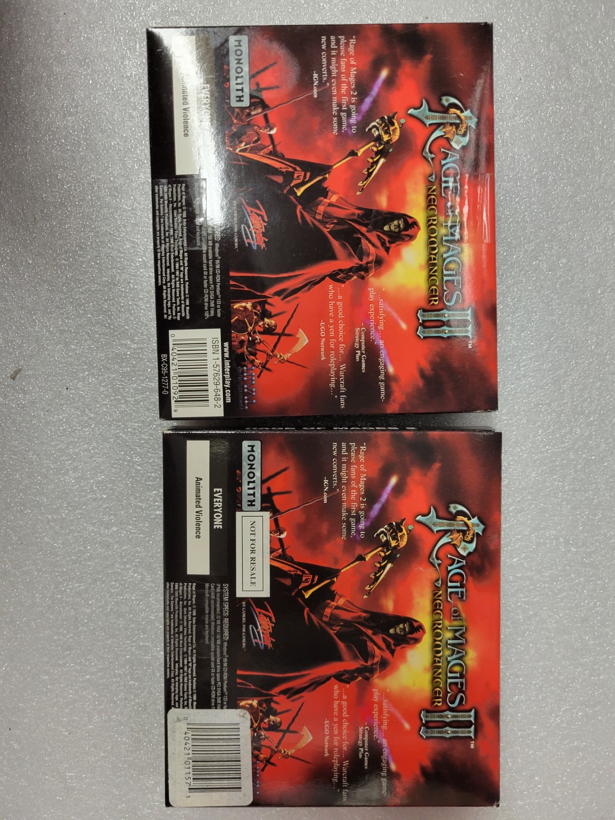 Rage of Mages II: Necromancer – PC Big Box – Lot of 2 – Vintage 1998/1999