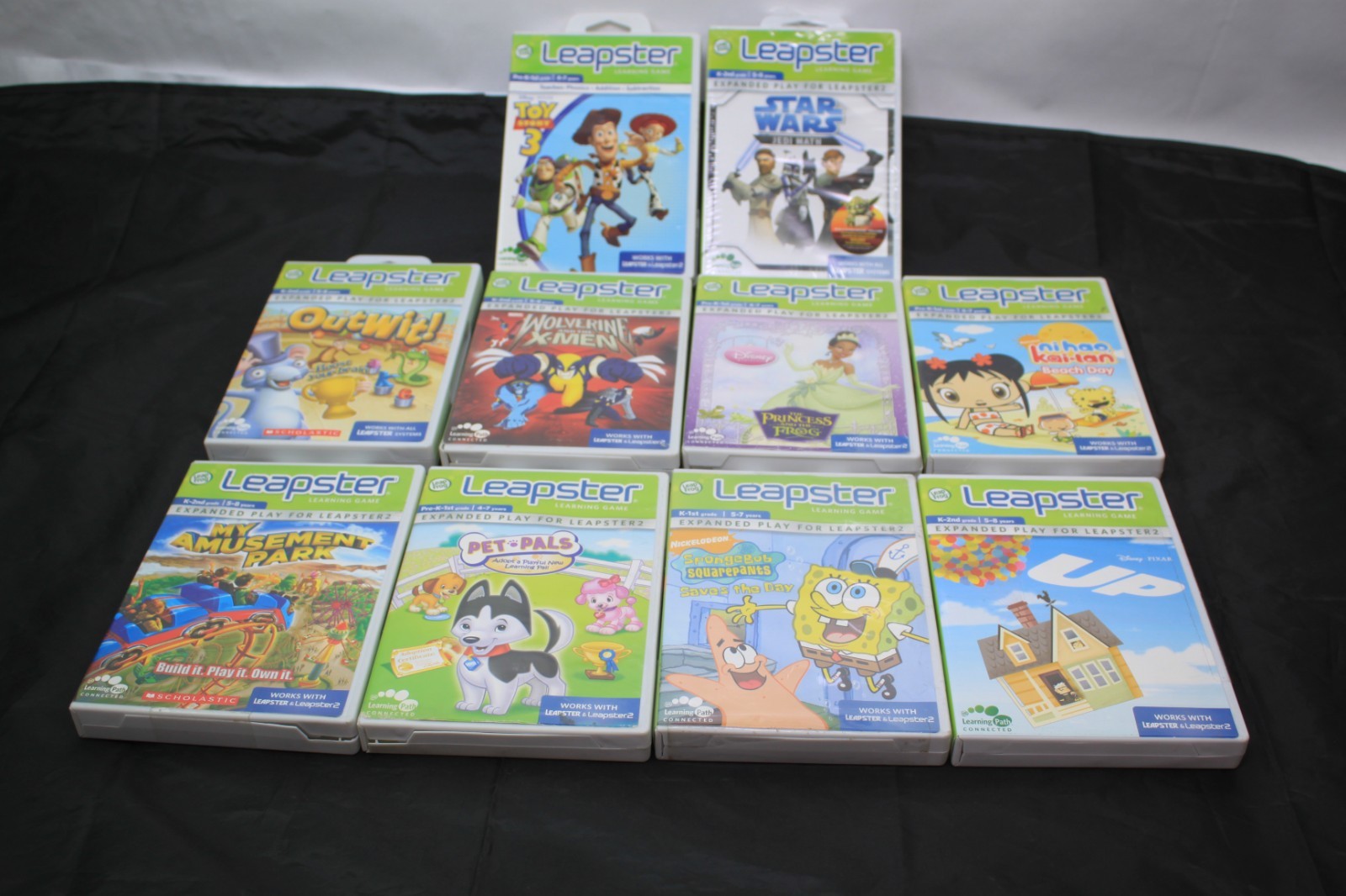 Lot of 10 LeapFrog Leapster Games Star Wars - Toy Story3 - Wolverine & More