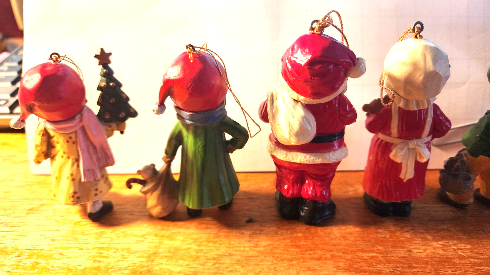 Miniature Christmas Ornament People Figurines Lot of 5