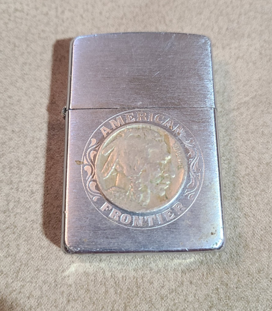 Vintage American Frontier Buffalo Indian Nickel 1936 ZIPPO Cigarette Lighter