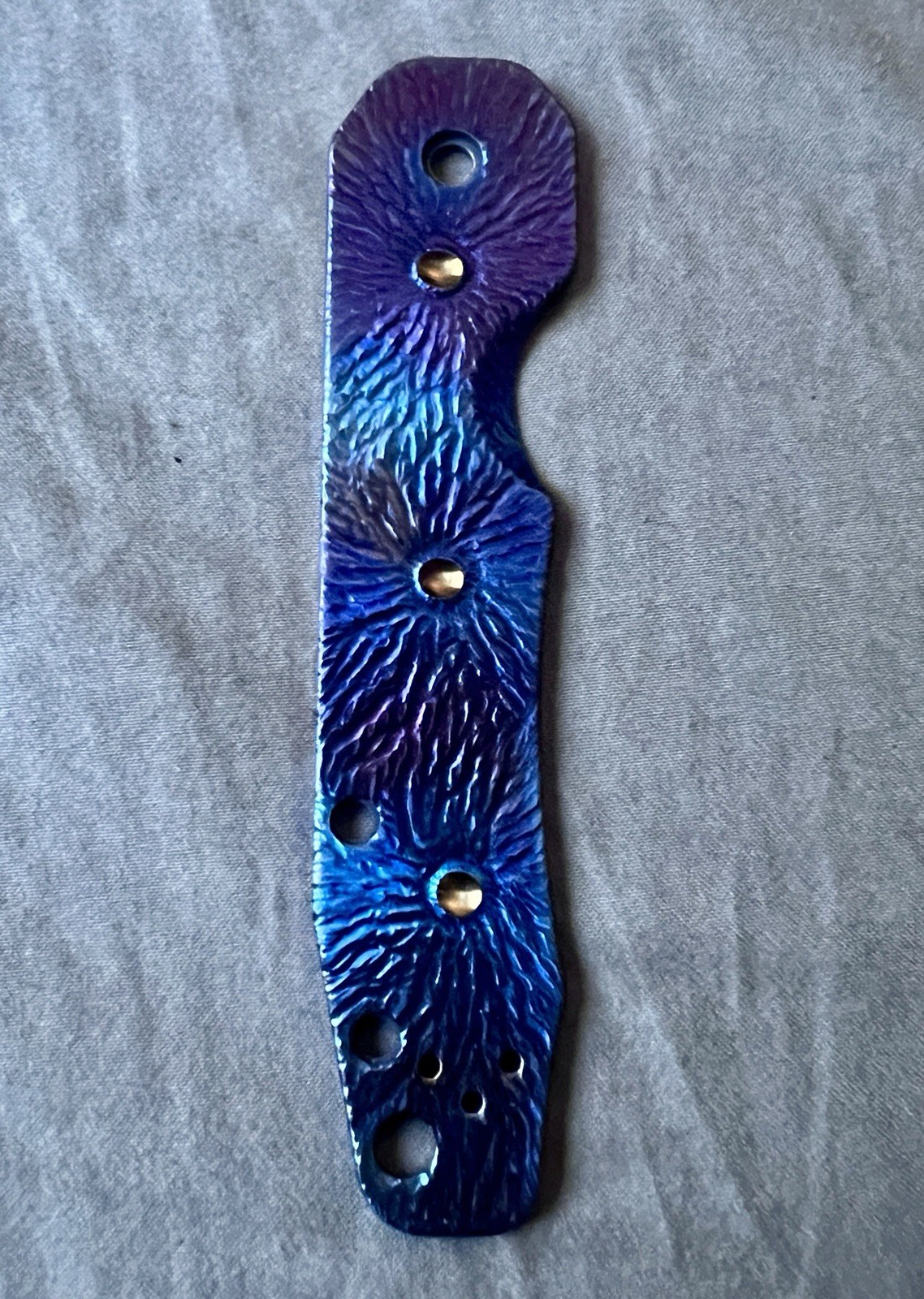 Production Custom Carved Grade 5 Titanium Scale for  Smock (single side ~ LH)