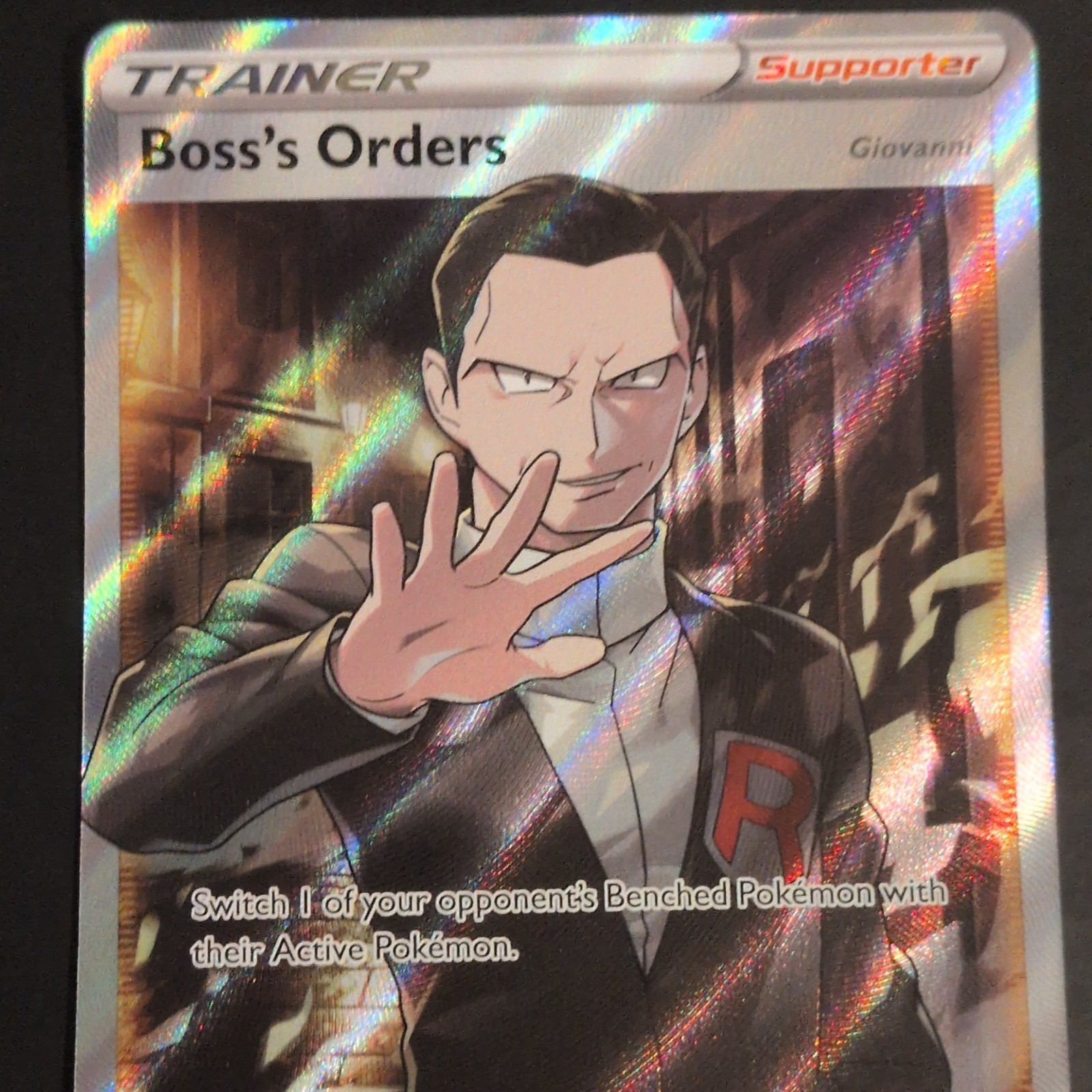 Pokémon TCG Boss\'s Orders Giovanni Rebel Clash Ultra Rare Full Art Holo