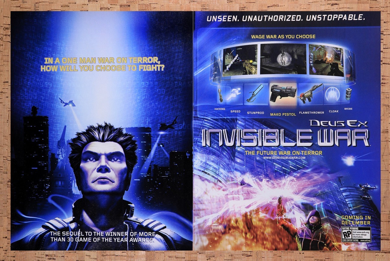 2003 Deus Ex Invisible War Xbox Original Advertisement / Retro Promo v2
