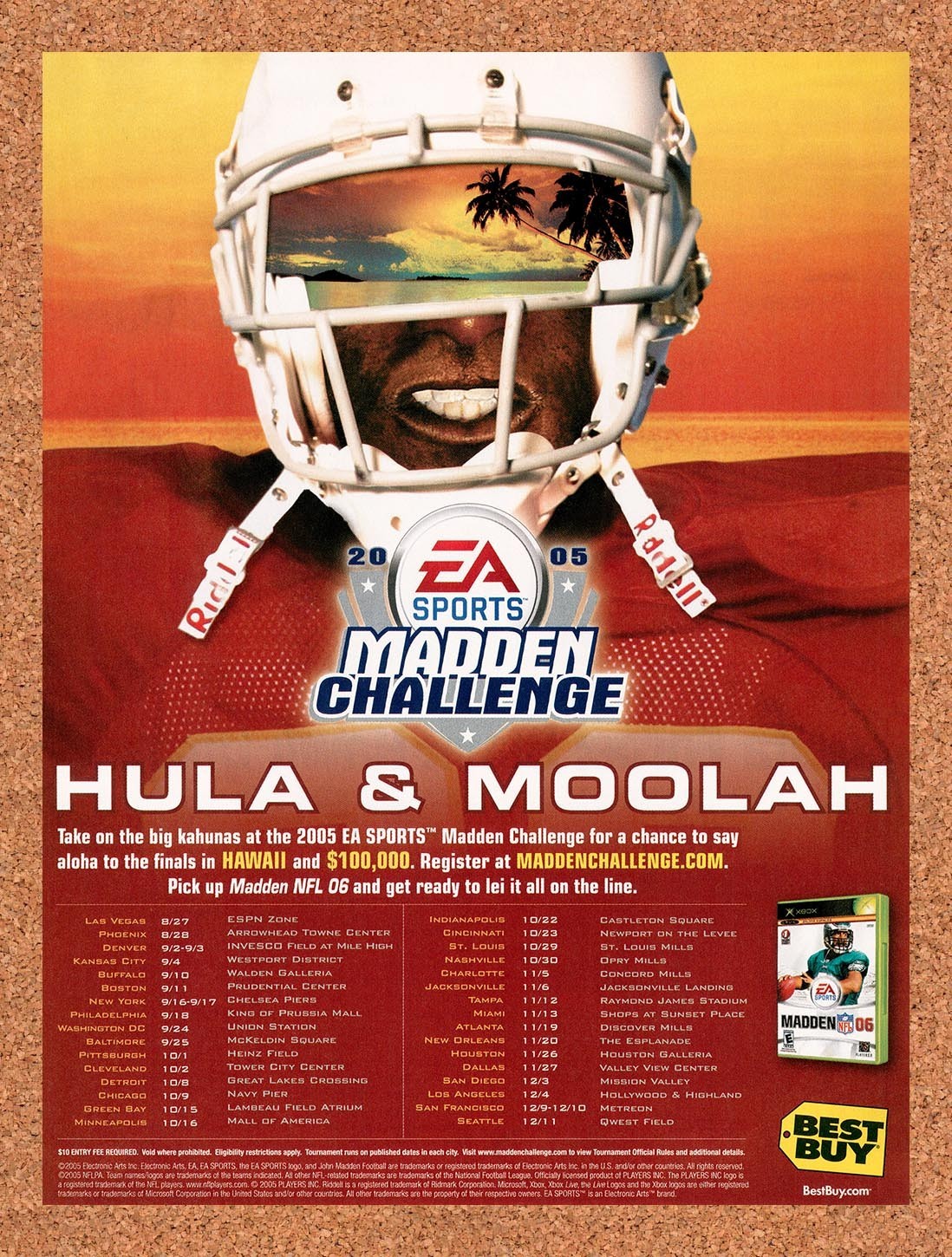 2005 Madden Challenge EA Sports Hula & Moolah Sweepstakes Original Ad / Promo v1