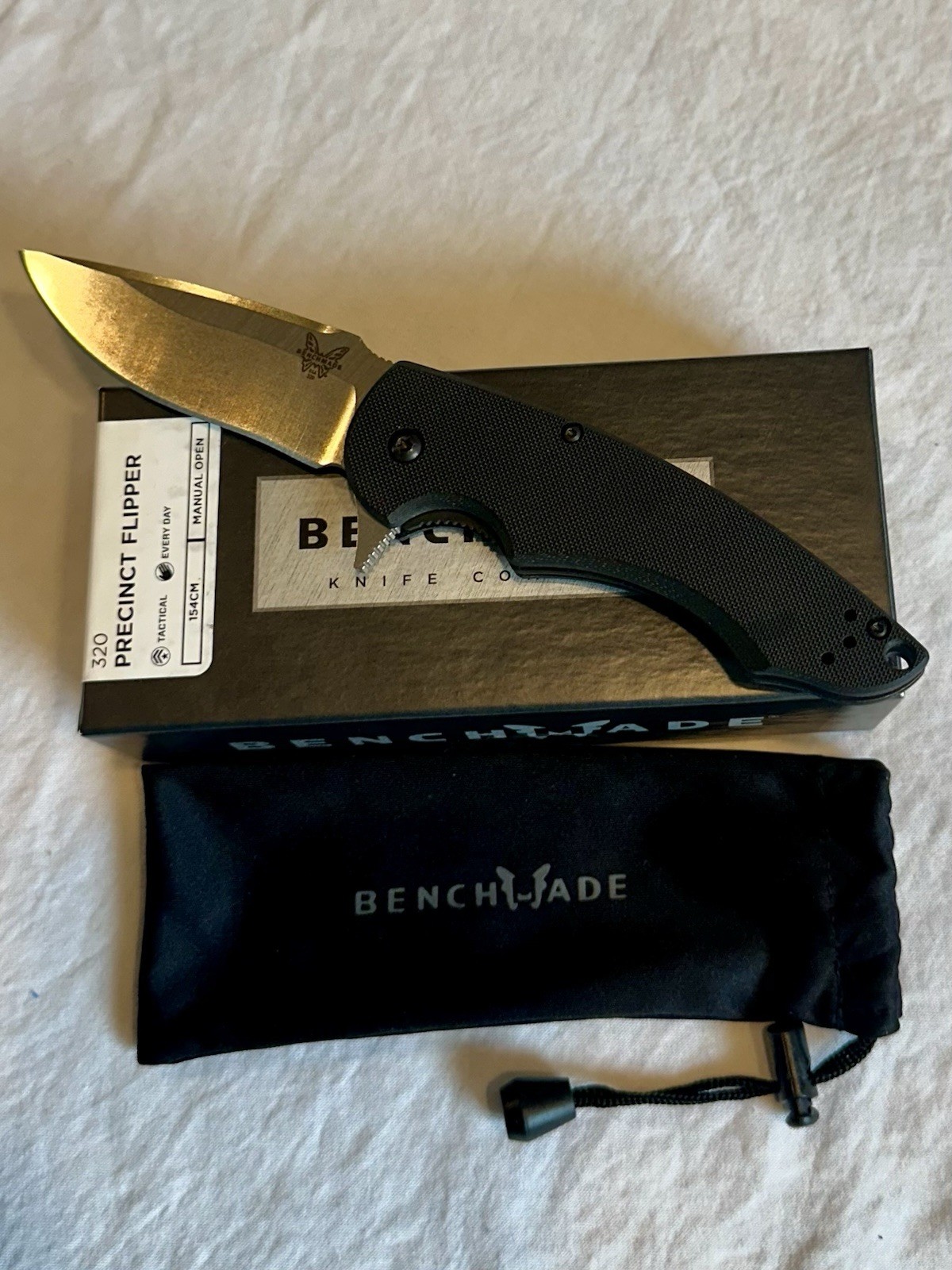 Benchmade 320 Precinct Flipper Liner Lock 154CM Black G10