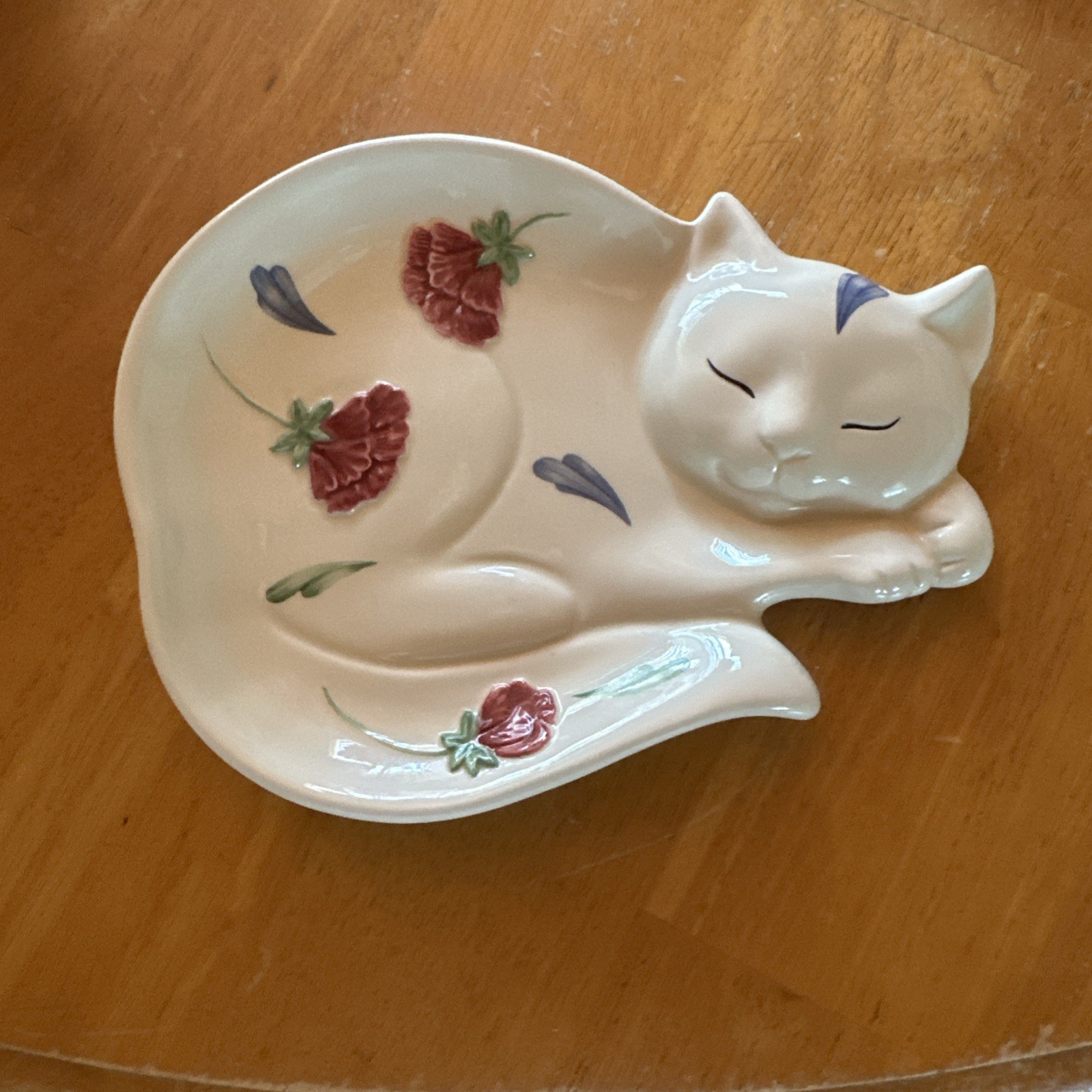 Vintage Lenox “Poppies on Blue” Barnyard Collection KITTEN SPOON REST 
