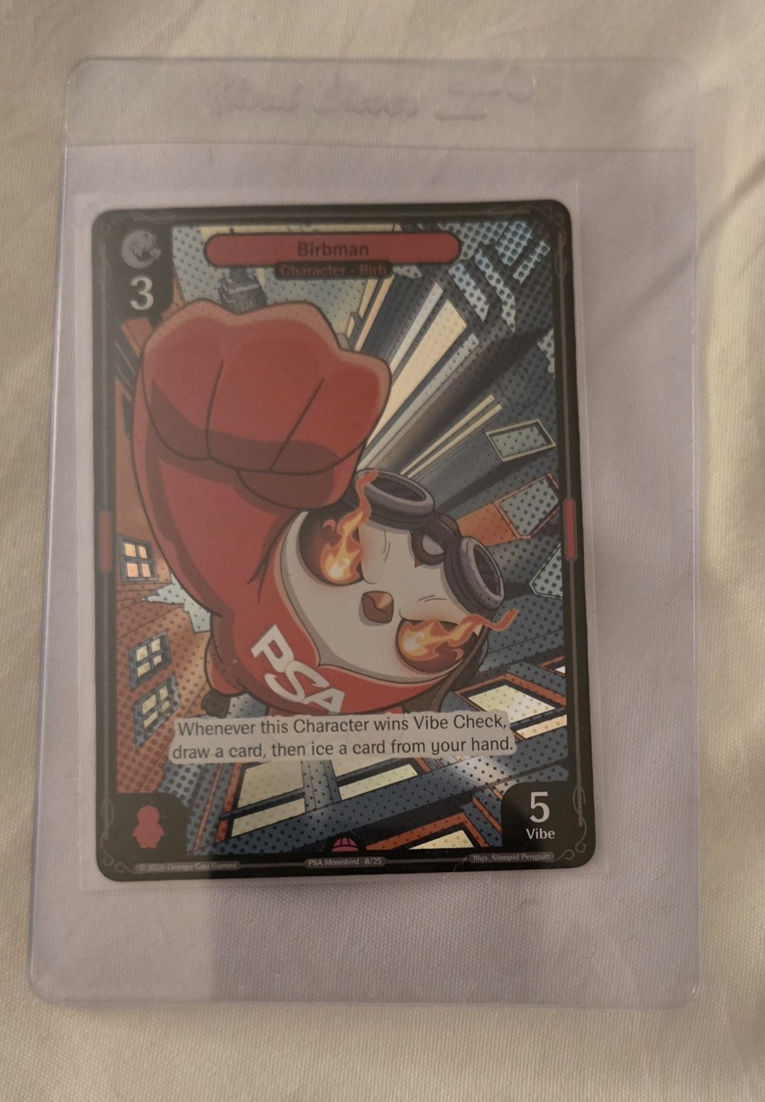2026 SDCC Exclusive Pudgy Penguin Vibes x PSA Promo Birbman #8 Holo Foil Card