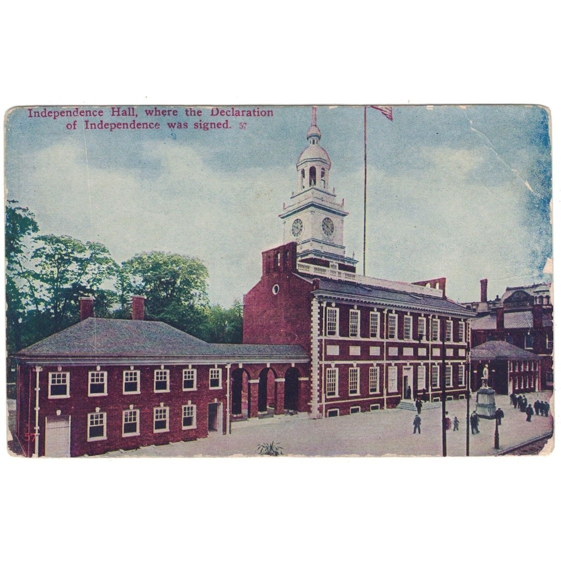 Philadelphia Pennsylvania PA Independence Hall Declaration Vintage Postcard UNP