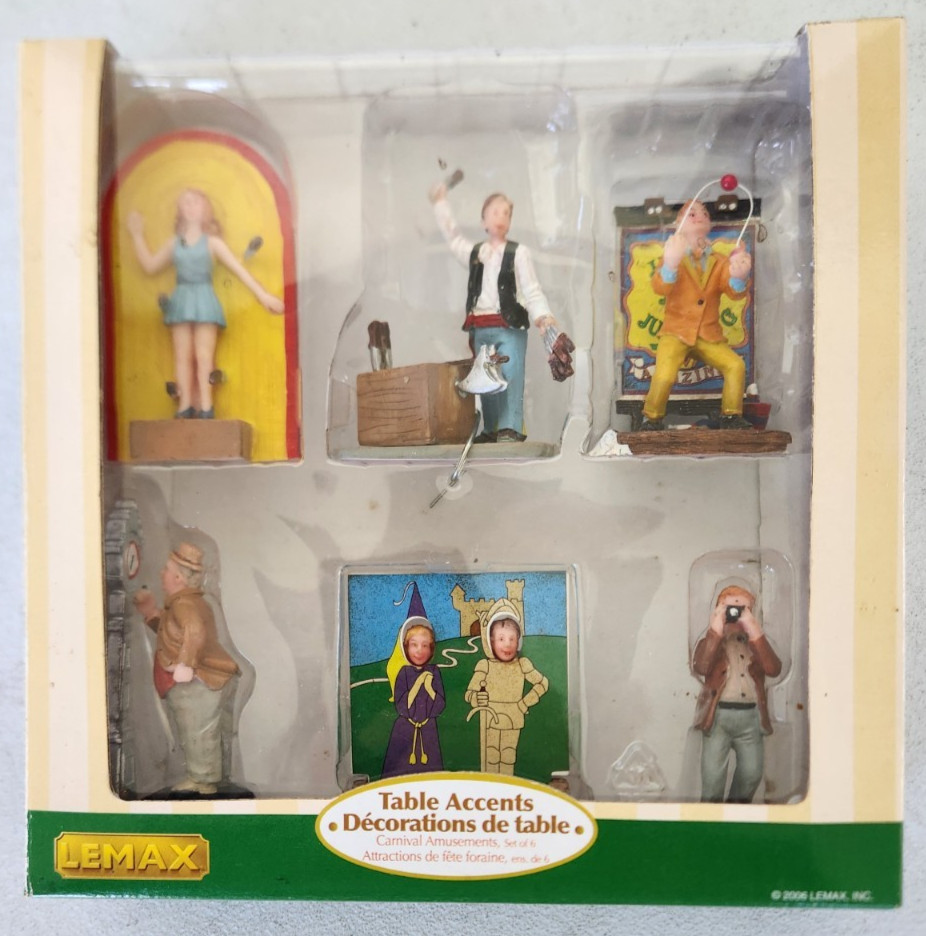Lemax 2006 VILLAGE COLLECTION #63583 CARNIVAL AMUSEMENTS SET OF 6 In Box 