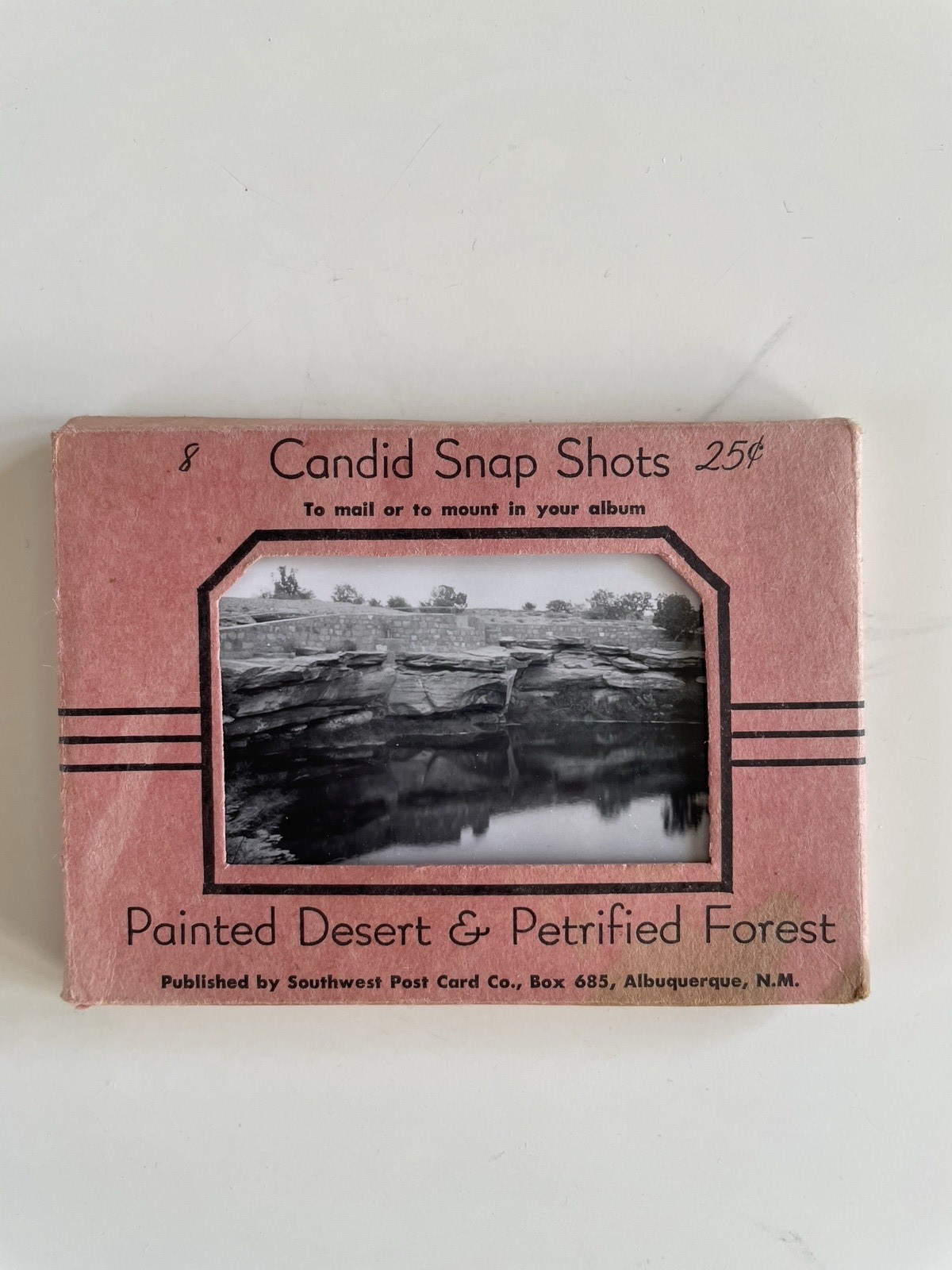 vintage souvenir photo booklet B/W painted desert & petrified forest