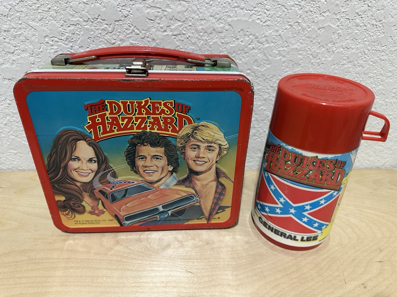 Vintage 1980 Aladdin The Dukes of Hazzard Metal Lunchbox - with Thermos