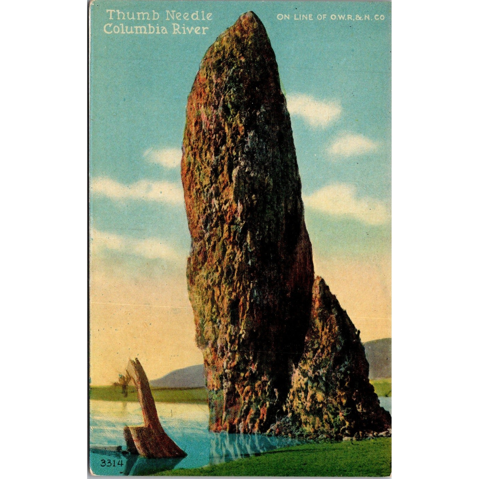 Thumb Needle Columbia River On Line of O.W. R. & N. Co. Vintage Postcard SP10-2