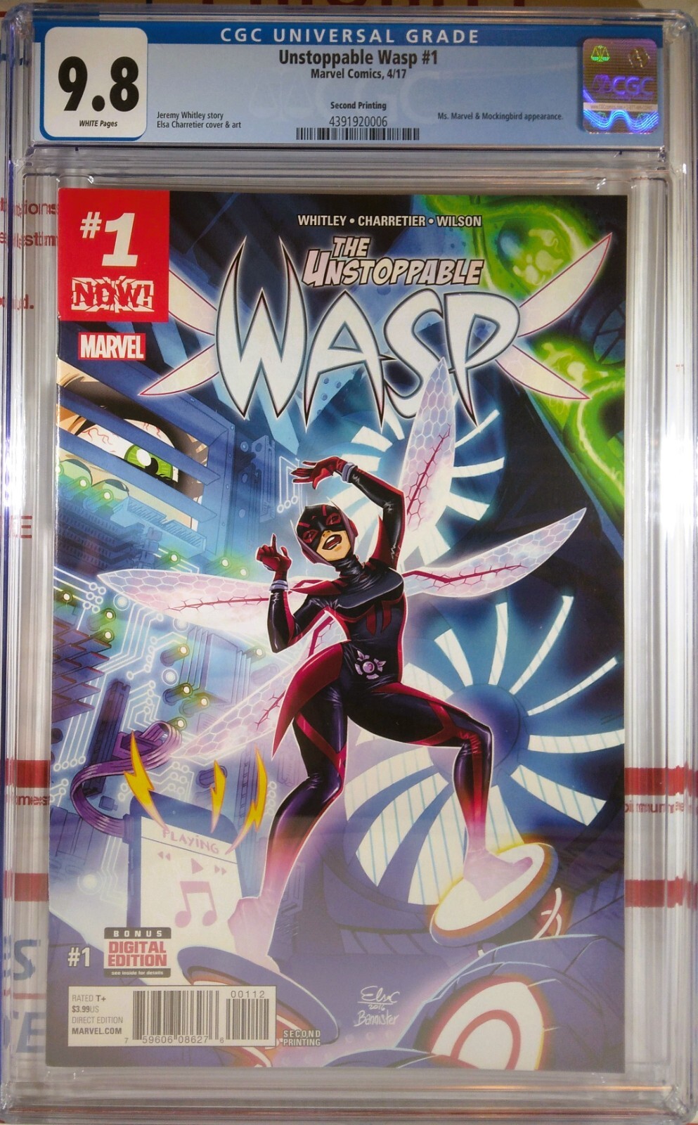 🪰💥 CGC 9.8 THE UNSTOPPABLE WASP #1 SECOND PRINTING VARIANT MARVEL 2017 2nd HTF