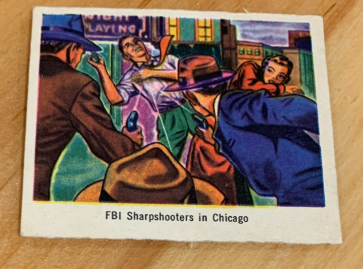 Rare 1949 Bowman America Salutes The FBI #11 FBI Sharpshooters In Chicago EX+