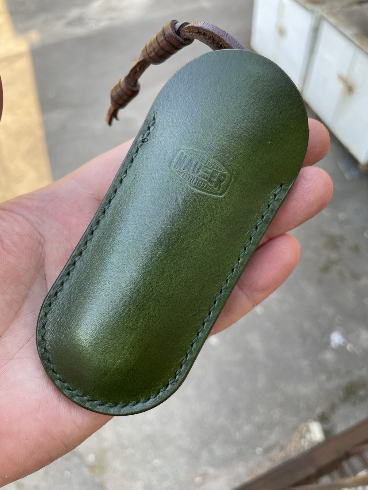 Leather knife Sleeve for Mauser Swiss Army Knife. Knife not for sale only Sleeve