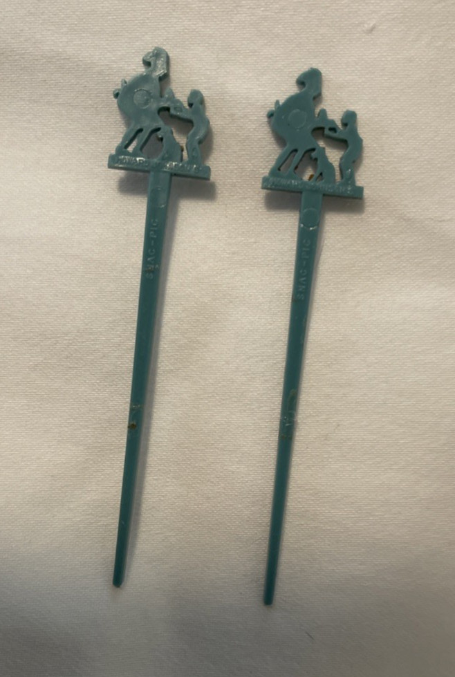 Vintage Howard Johnson\'s Snack Pic Sticks Set of 2 Dog Child Blue Circa 1950s