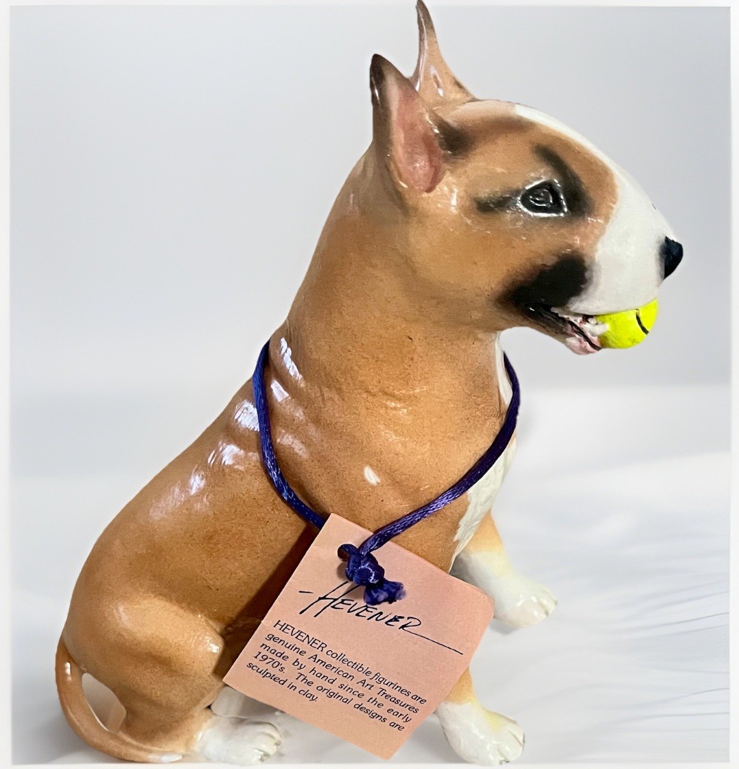 Hevener Signed Bull Terrier Dog Art Figurine 5.75” Limited Ed. PDP 175/1000 RARE