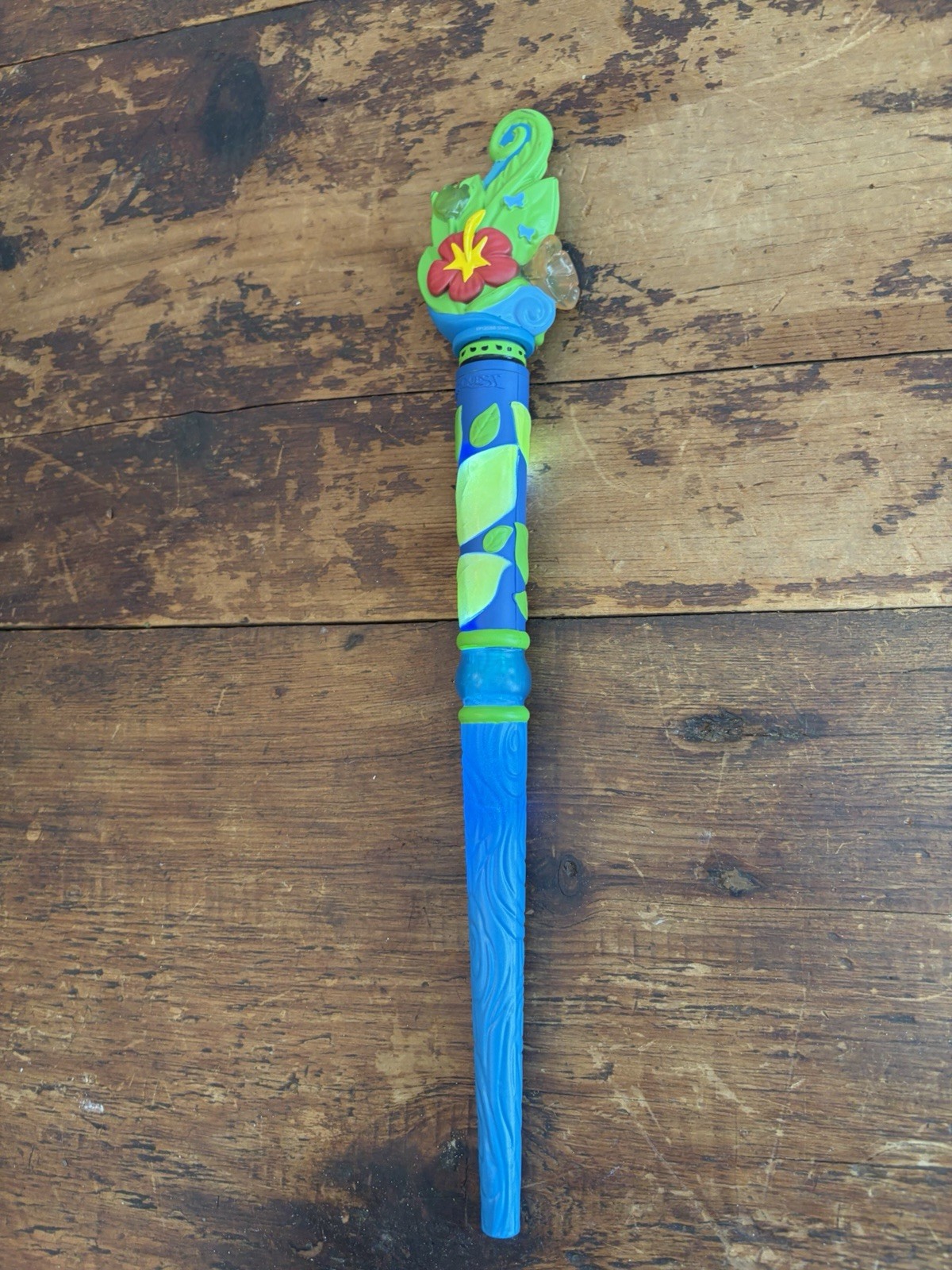 Magiquest 2 Wands Great Wolf Lodge Hibiscus Floral & Green Crystal Vine  Tested