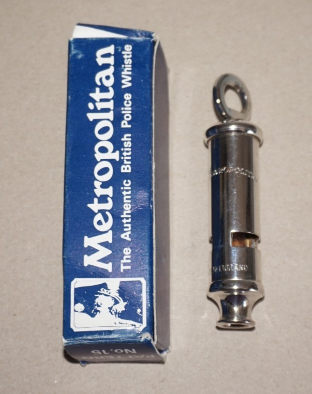 The Metropolitan Authentic British Police Whistle No. 15 Silver Plate