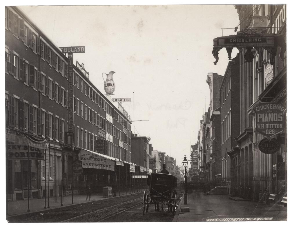 USA  c.1880's VINTAGE PHOTO - CHESTNUT ST PHILADELPHIA FRITH SERIES