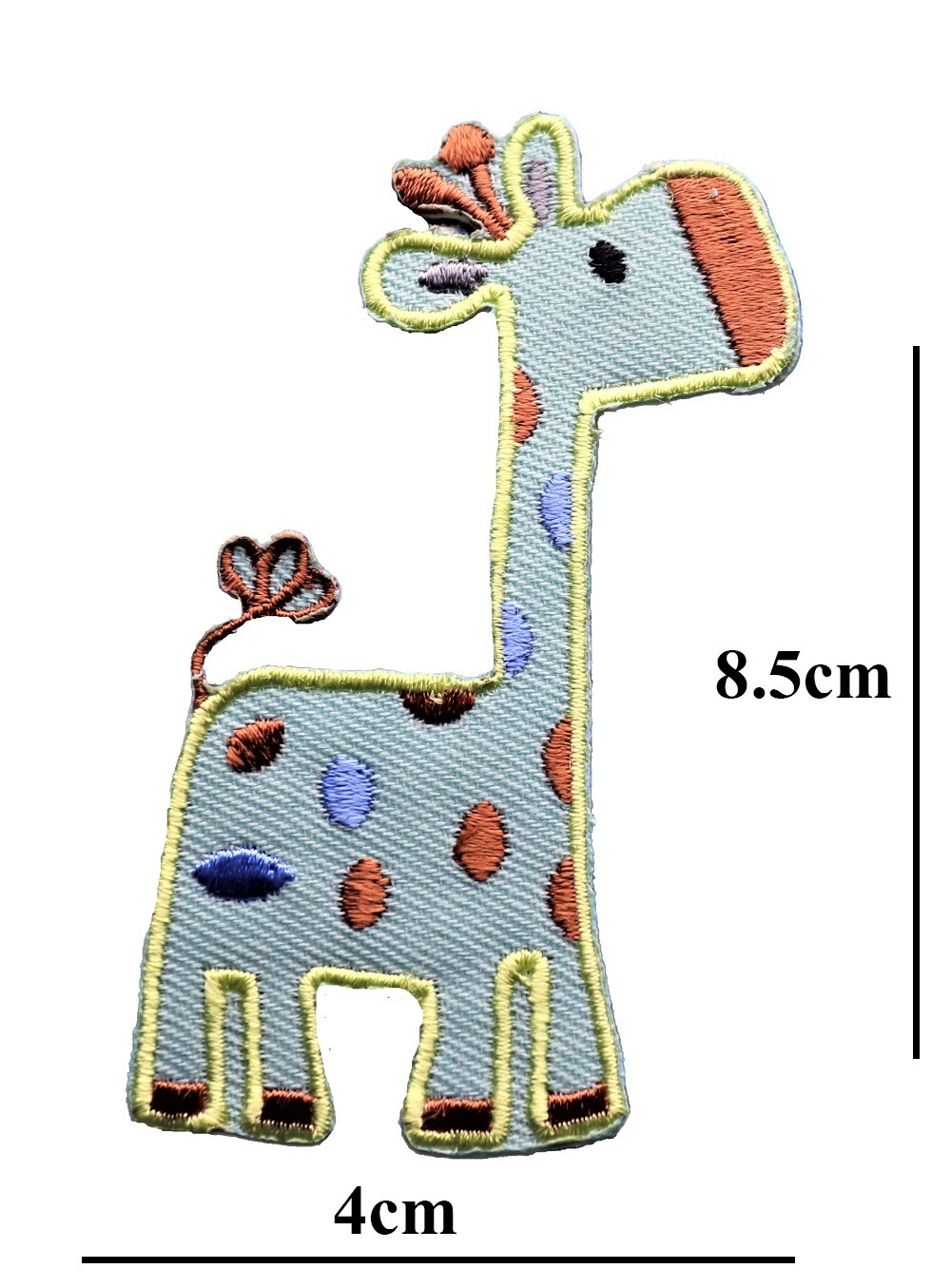 Cute Giraffe Animal Embroidered Patch Iron On Sew On Kids Jacket Bag Badge .