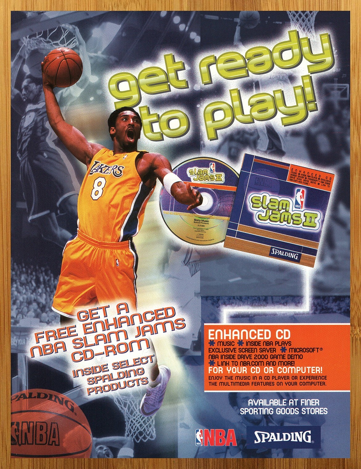 2008 NBA Slam Jams II 2 Computer CD PC Print Ad/Poster Kobe Bryant Wall Art 00s
