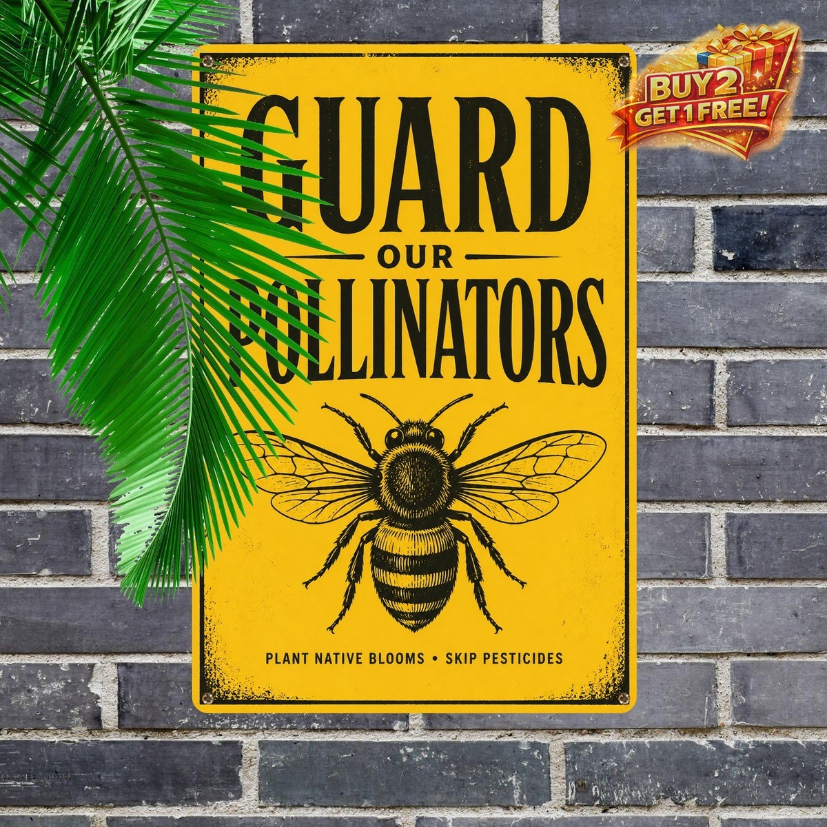 Save The Bees Yard Art Metal Sign Beekeeper Honey Farm Wall Decor 8x12