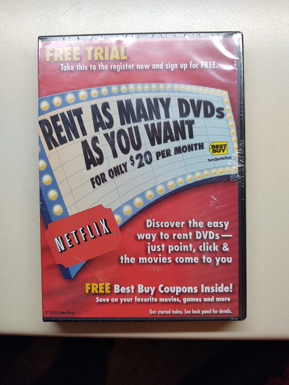 Vintage Advertising NETFLIX CD Free Trial Offer BestBuy Stores Mint Sealed