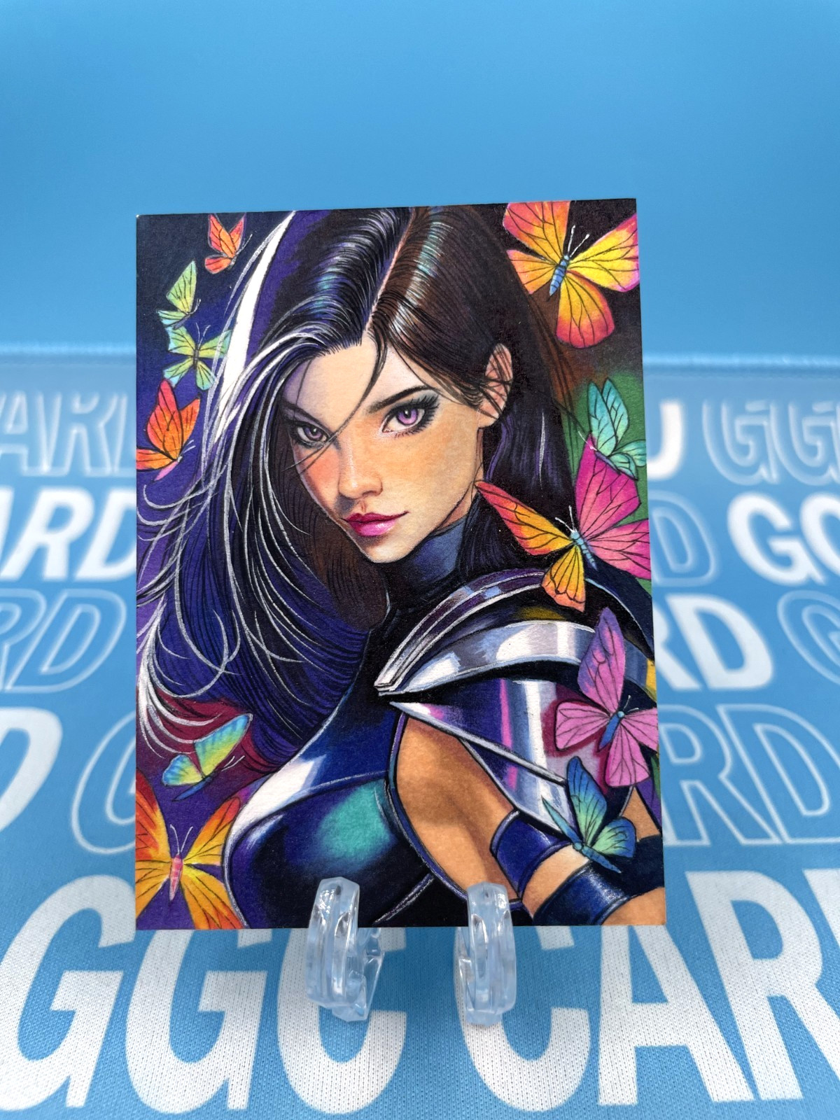 【Gold Card】GGC Studio Marvel Psylocke Artist Auto Sketch Card 1/1 【Black Light】
