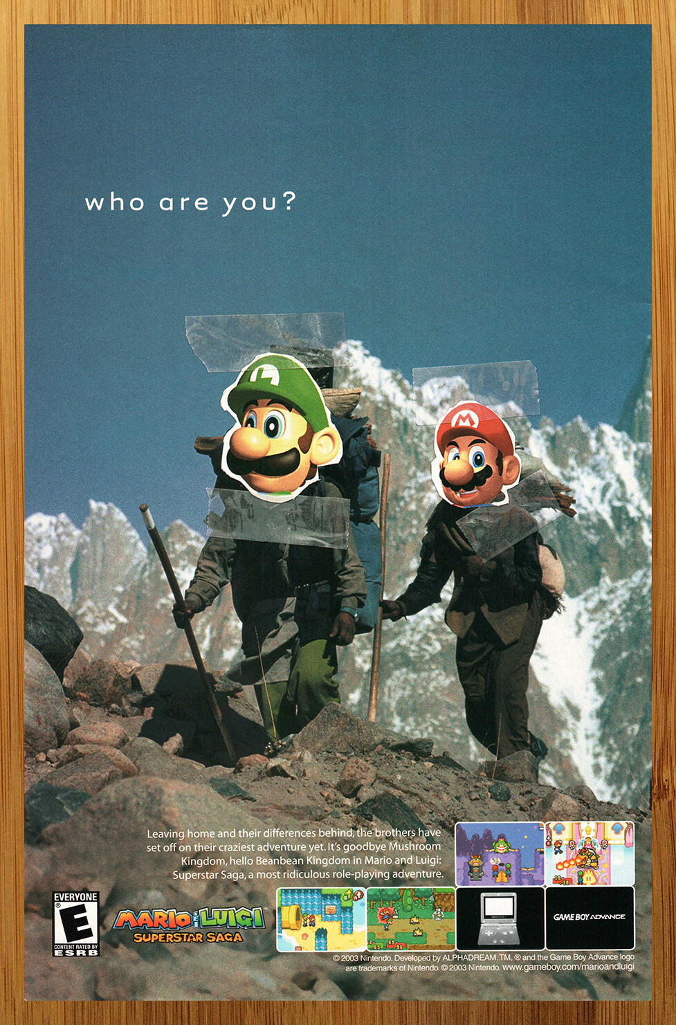 2003 Mario & Luigi: Superstar Saga GBA Print Ad/Poster Authentic Promo Art Rare