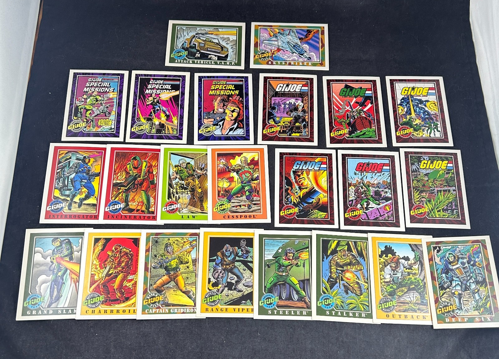 1991 G.I. JOE HASBRO SERIES 1 IMPEL MARKETING INC 23 CARD LOT STALKER OUTBACK +