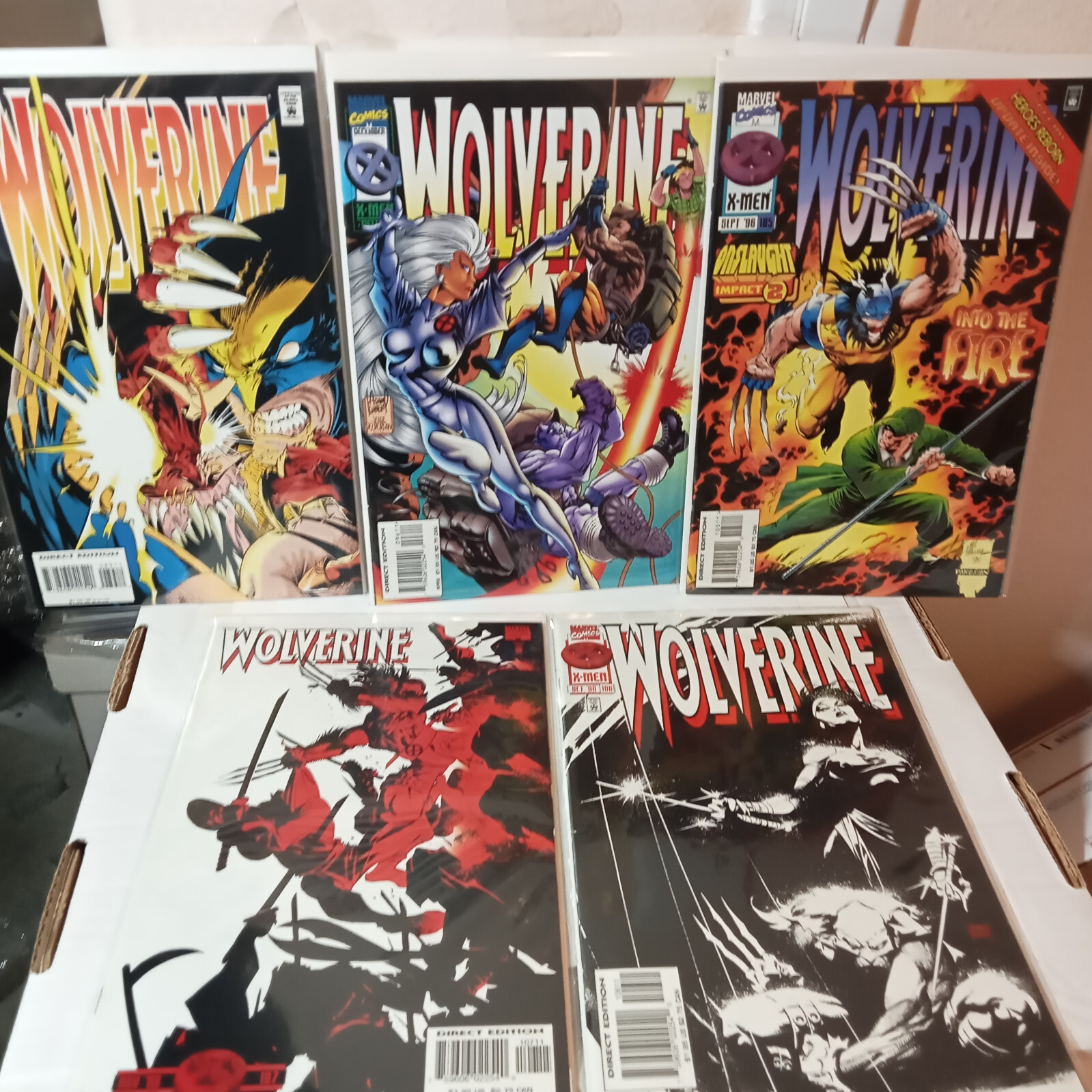 Lot of 5 Wolverine Comics Marvel 1995 1996 VF+ 25 Year Old Vintage Collection