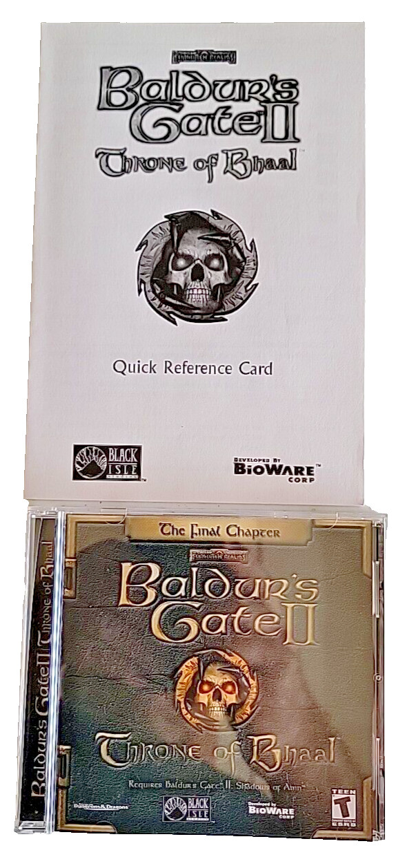 Baldur\'s Gate II 2: Throne of Bhaal (PC) Bioware with Quick  Reference Guide
