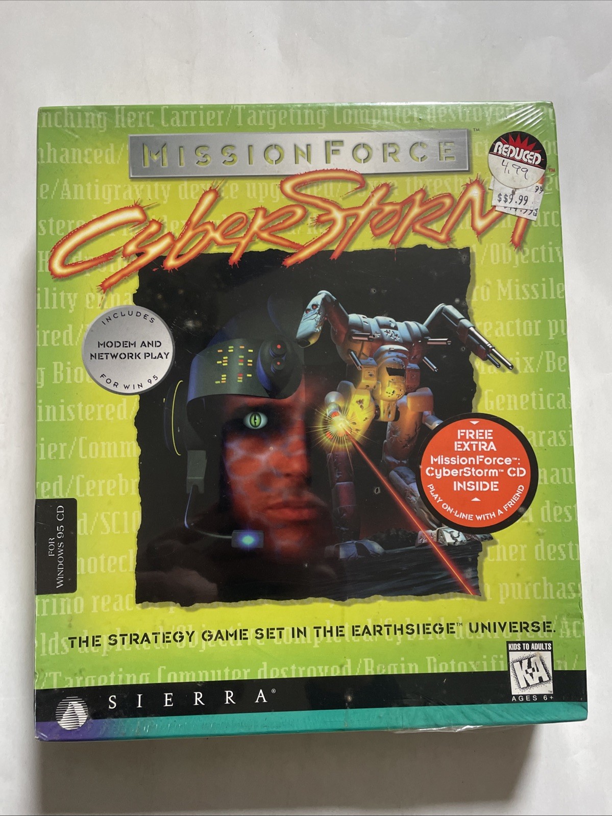 Mission Force CyberStorm PC Game CD-ROM Big Boxed - sealed - Some Box Damage