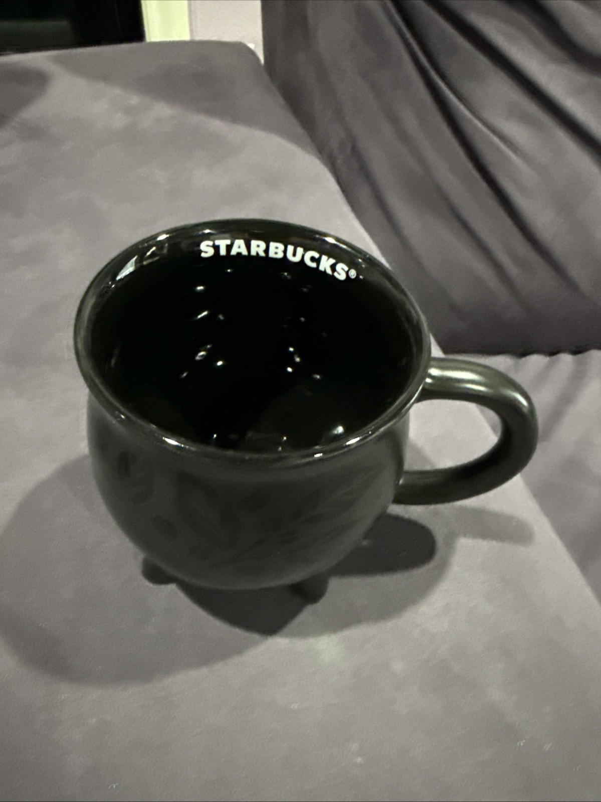Starbucks 2026 Halloween Black Cauldron Footed Ceramic Mug Coffee Cup 4 Leg NEW