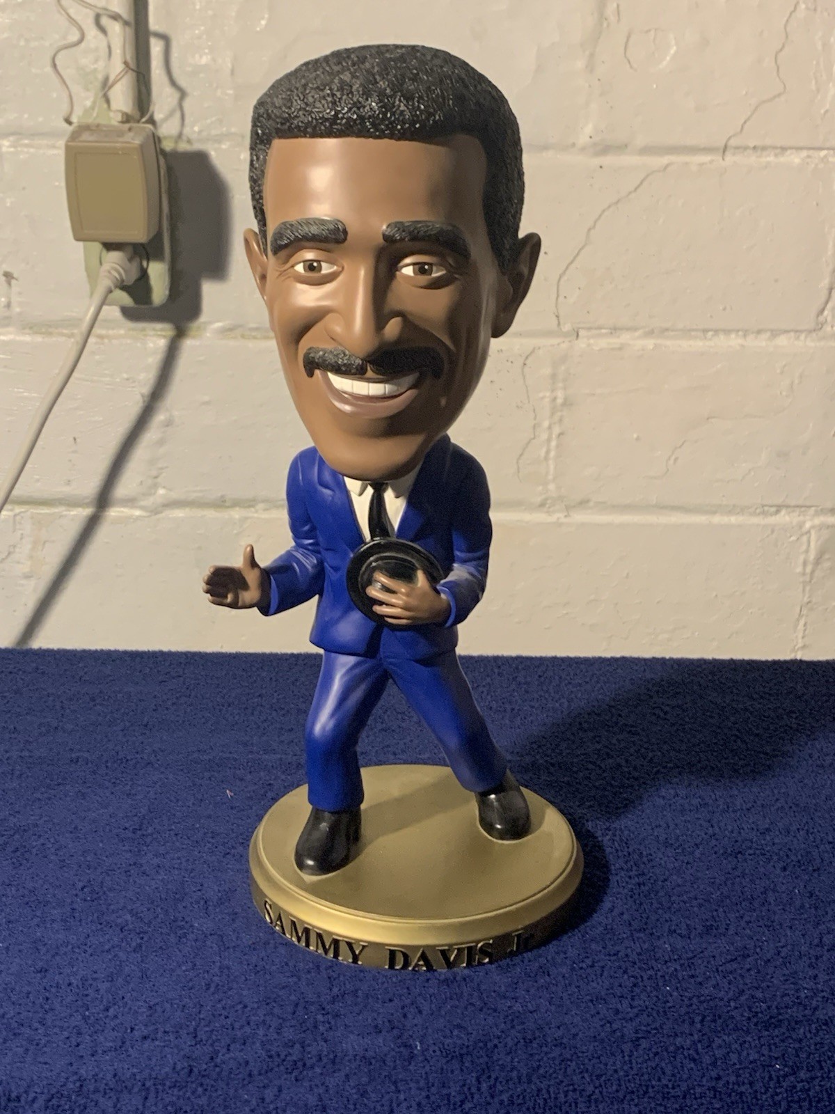Sammy Davis Jr. Music Bobblehead Figure, Plastic, Blue/Beige/Black Colors