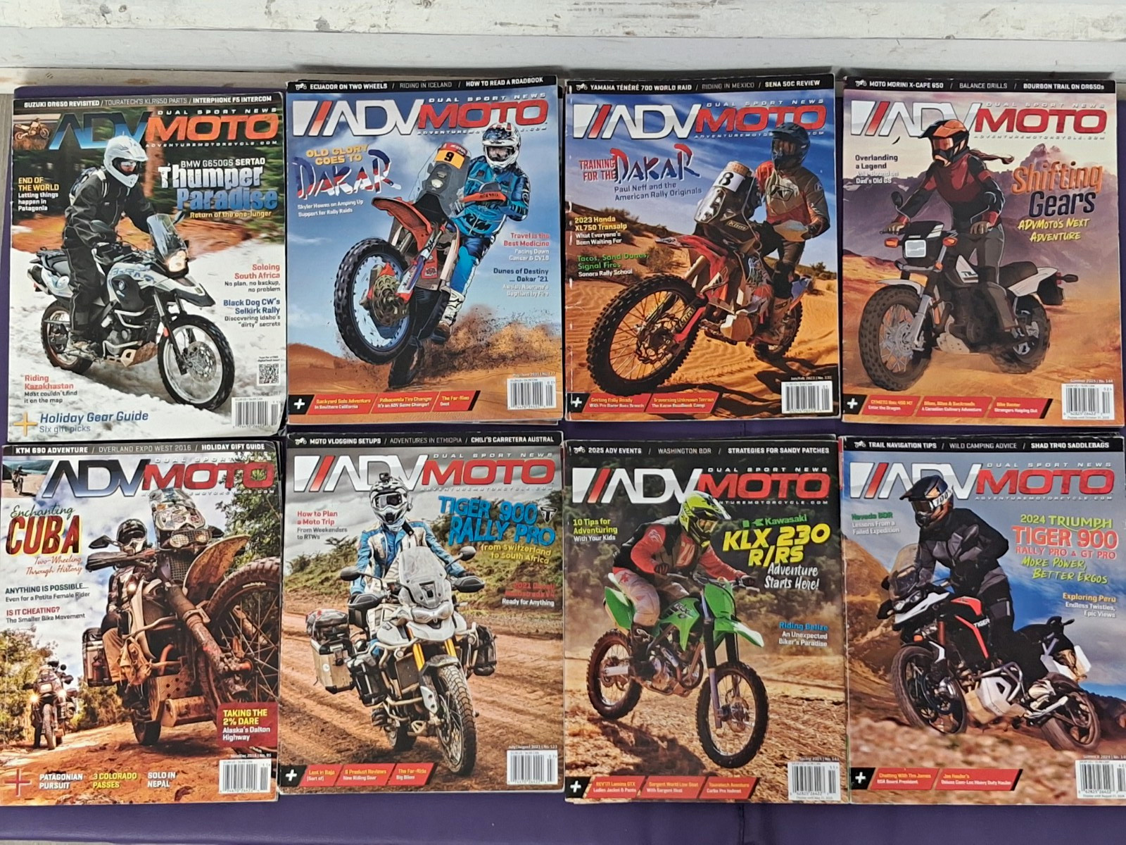 8x Adventure Motorcycle Magazines \